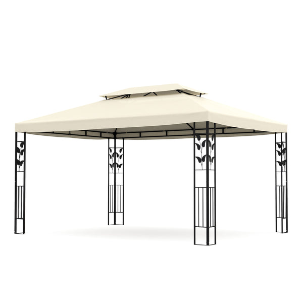 Gazebo Gartenpavillon 3 x 4 m beige