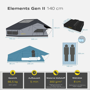 Dachzelt Elements Gen II - Midnight Stone