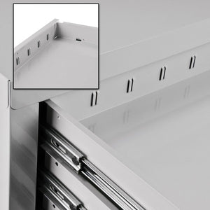 ADB Schubladenschrank, Lichtgrau, Masse B 700 x T 435 x H 600 mm