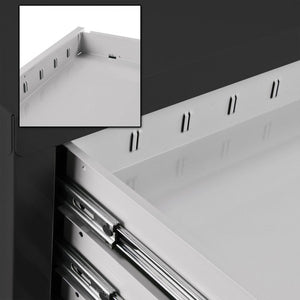 ADB Schubladenschrank, Lichtgrau, Masse B 700 x T 435 x H 750 mm
