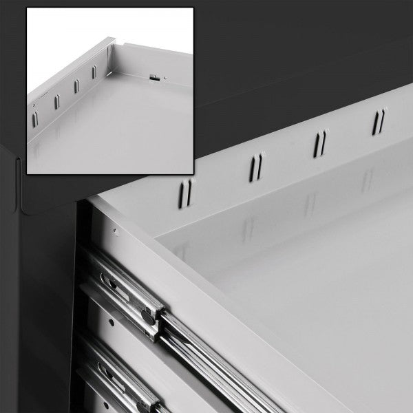 ADB Schubladenschrank, Lichtgrau, Masse B 700 x T 435 x H 750 mm