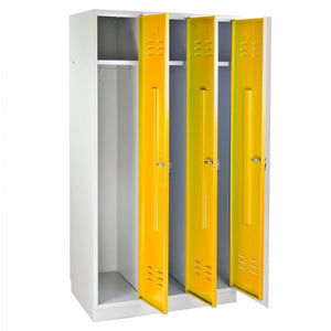 ADB - Garderobenschrank Spind 3-türig rapsgelb 1775x890x500 mm