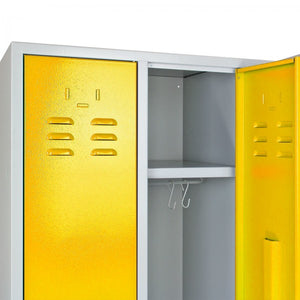 ADB - Garderobenschrank Spind 3-türig rapsgelb 1775x890x500 mm