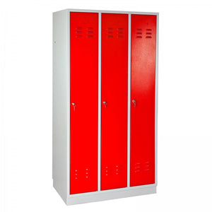 ADB - Garderobenschrank Spind 3-türig feuerrot 1775x890x500 mm