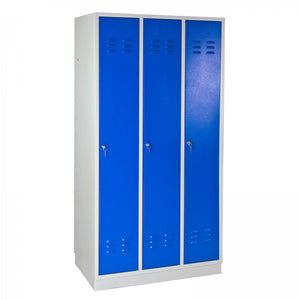 ADB - Garderobenschrank Spind 3-türig lichtblau 1775x890x500 mm
