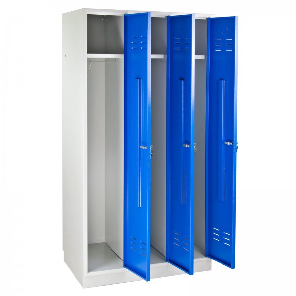 ADB - Garderobenschrank Spind 3-türig lichtblau 1775x890x500 mm