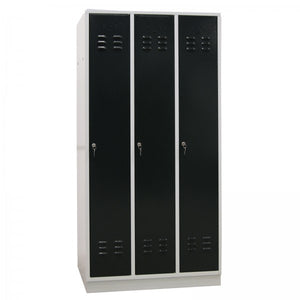ADB - Garderobenschrank Spind 3-türig anthrazit 1775x890x500 mm