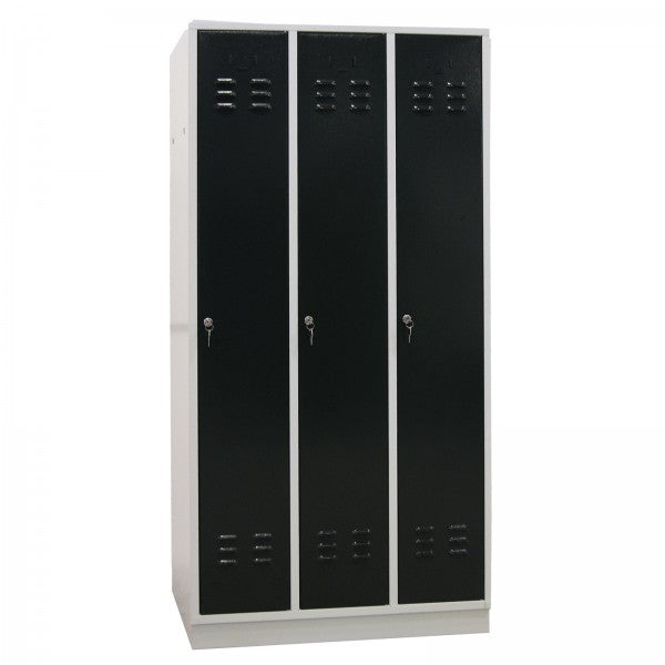 ADB - Garderobenschrank Spind 3-türig anthrazit 1775x890x500 mm