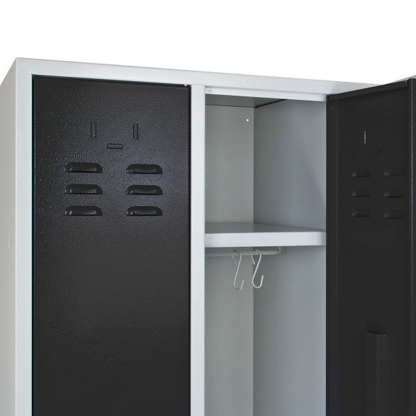ADB - Garderobenschrank Spind 3-türig anthrazit 1775x890x500 mm