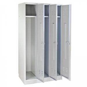 ADB - Garderobenschrank Spind 3-türig lichtgrau 1775x890x500 mm