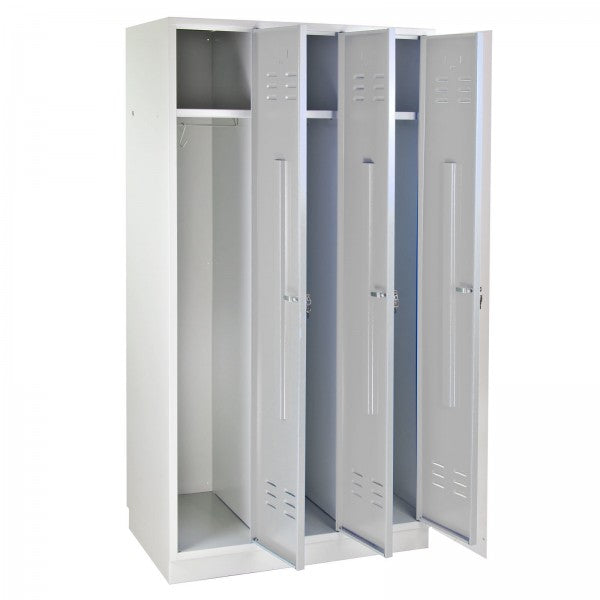 ADB - Garderobenschrank Spind 3-türig lichtgrau 1775x890x500 mm