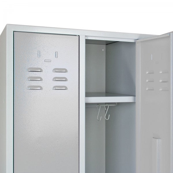 ADB - Garderobenschrank Spind 3-türig lichtgrau 1775x890x500 mm
