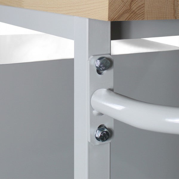 ADB Tischwagen Eko mit 3 Schubladen, RAL7035/5012,  L 1300 x B 600 x H 850 mm