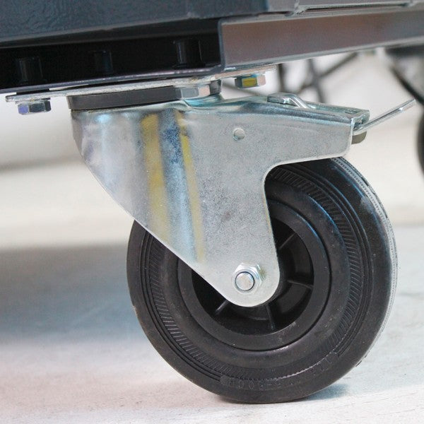 ADB Tischwagen Eko mit 3 Schubladen, RAL7035/5012,  L 1300 x B 600 x H 850 mm
