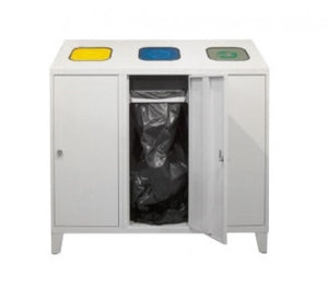 Conteneur de recyclage triple H=1220 x L=1200 x P=450 mm - ADB
