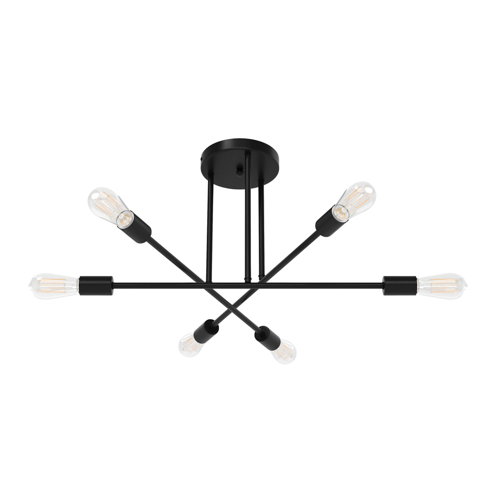 Lampada da soffitto PERSY, 6 lampade, nera