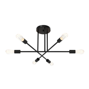 Deckenlampe PERSY 6 Lampen schwarz