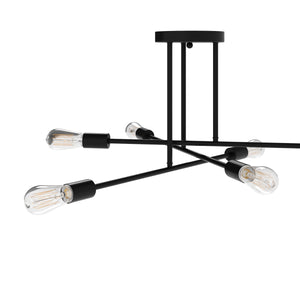 Deckenlampe PERSY 6 Lampen schwarz