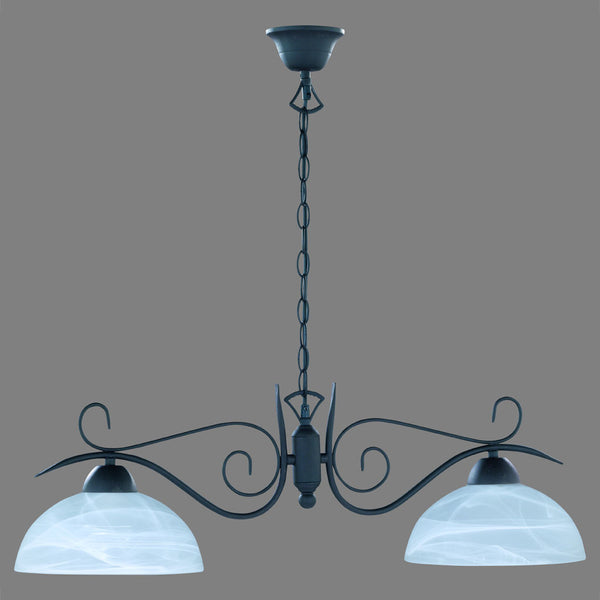 Deckenlampe im Landhausstil Alabaster rostfarben