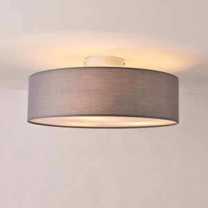 Deckenlampe Deckenleuchte Omaha 3x E27 ø45x12cm Organza Grau