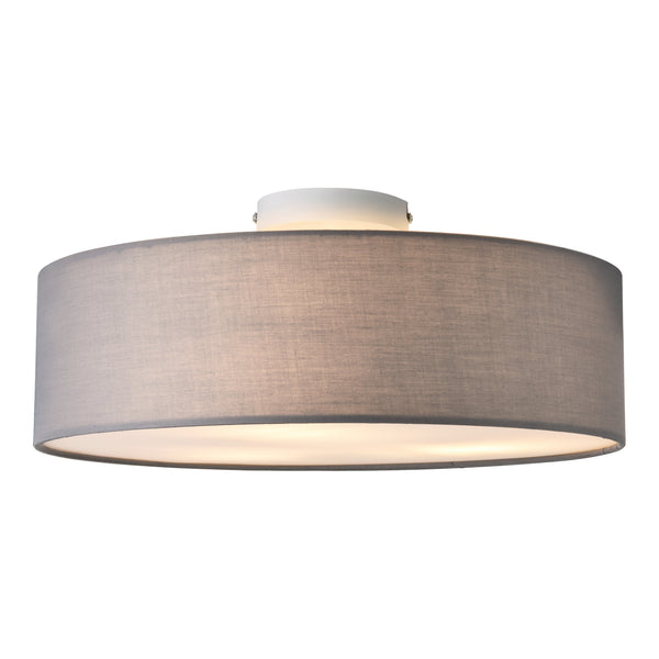 Deckenlampe Deckenleuchte Omaha 3x E27 ø45x12cm Organza Grau