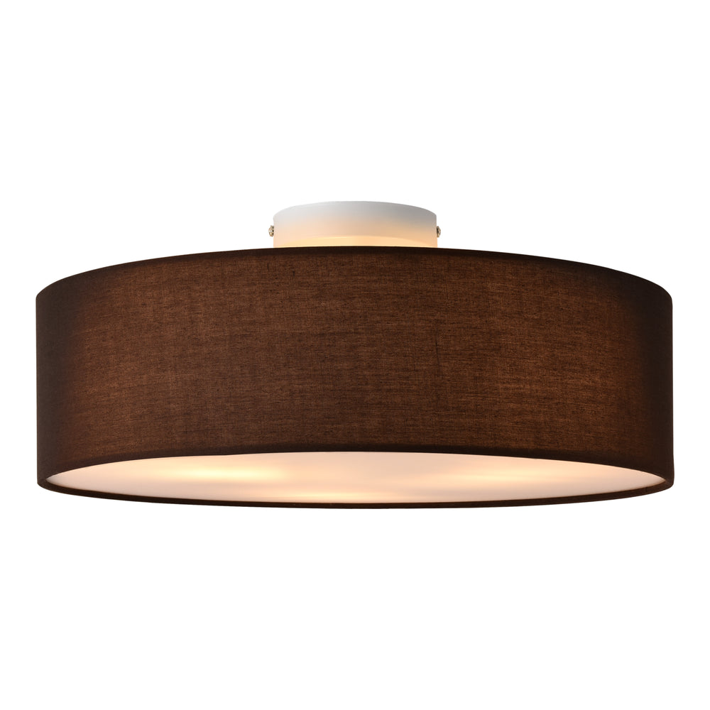Lampada da soffitto/luce Omaha 3x E27 ø45x12cm Organza Marrone