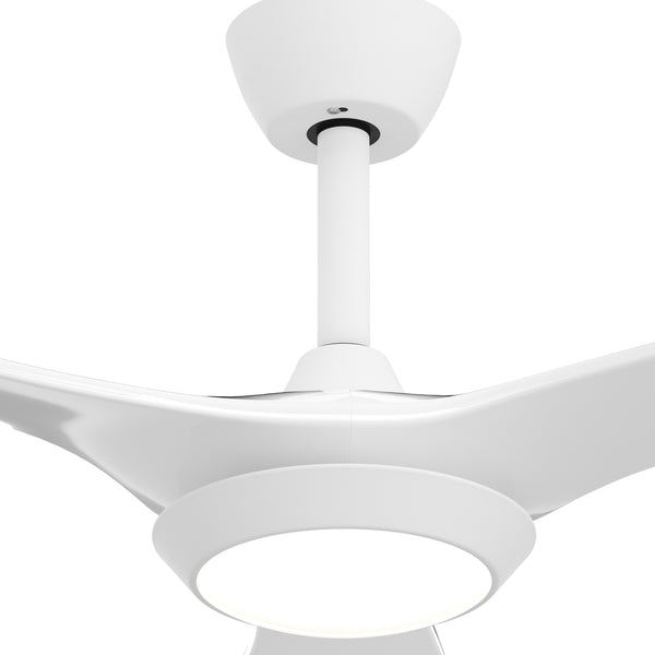 Deckenventilator mit Lampe 132 cm weiss