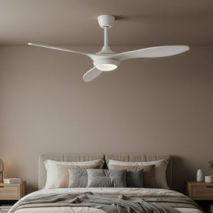 Deckenventilator mit Lampe 132 cm weiss