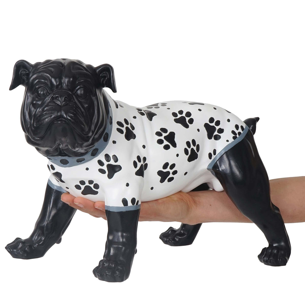 Deko Figur Bulldogge Polyresin Skulptur Hund handbemalt
