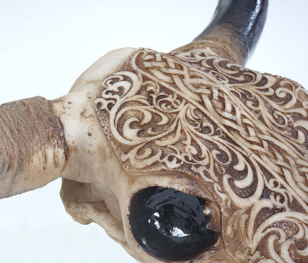 Deko Schädel Trophäe Stier Bulle mit Tribal In-/Outdoor 45cm