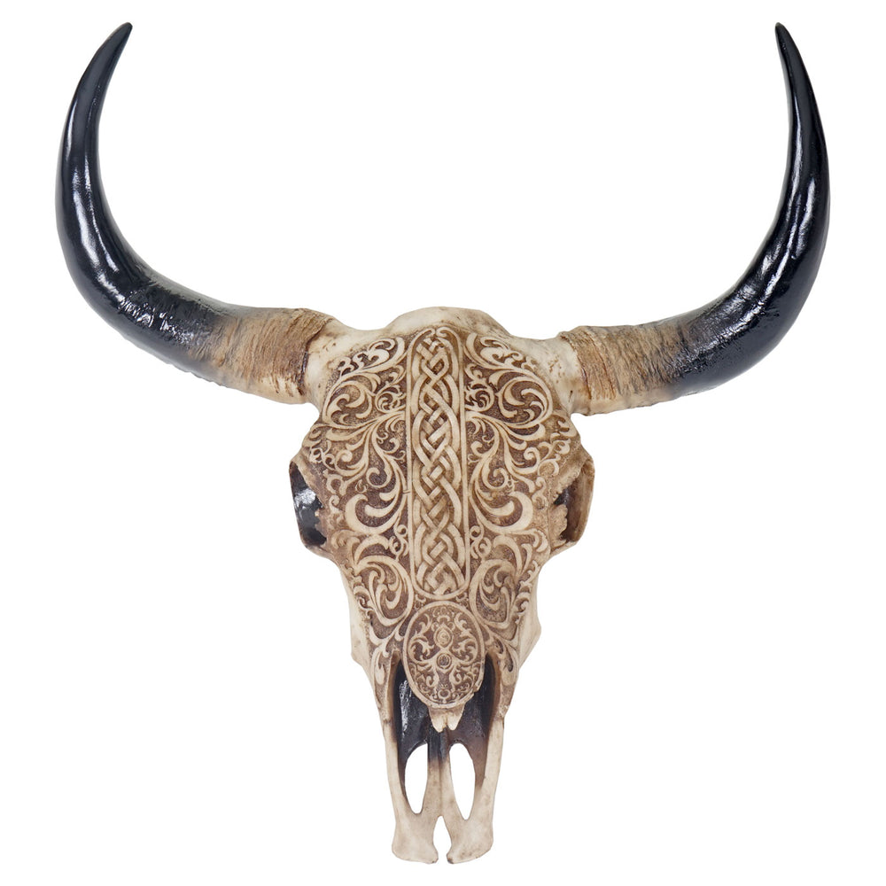 Deko Schädel Trophäe Stier Bulle mit Tribal In-/Outdoor 65cm