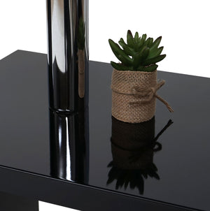 Design Eckschreibtisch hochglanz drehbar 120x60cm ~ schwarz