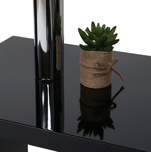 Design Eckschreibtisch hochglanz drehbar 120x60cm ~ schwarz