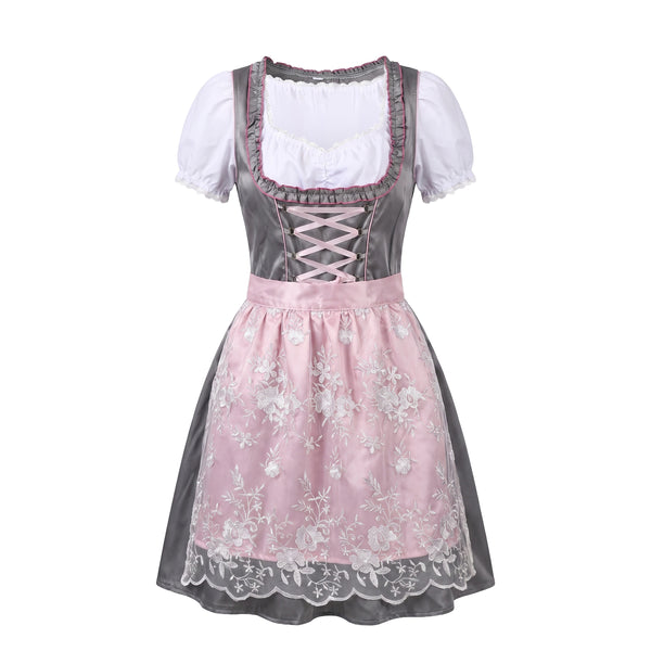 Dirndl Kleid grau/rosa Grösse 42