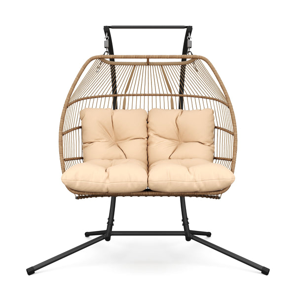 Doppel Hängesessel mit Gestell BELIZE beige