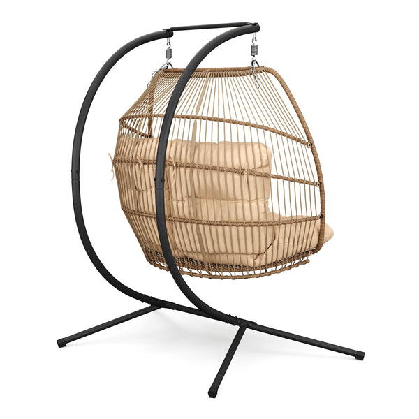 Doppel Hängesessel mit Gestell BELIZE beige