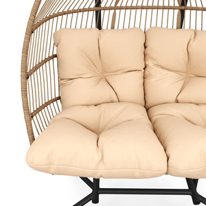 Doppel Hängesessel mit Gestell BELIZE beige