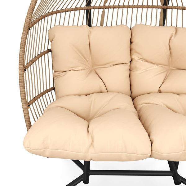 Doppel Hängesessel mit Gestell BELIZE beige
