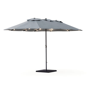Doppel-Sonnenschirm OZE mit LED 460 x 270 cm anthrazit