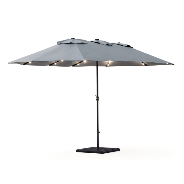 Doppel-Sonnenschirm OZE mit LED 460 x 270 cm anthrazit
