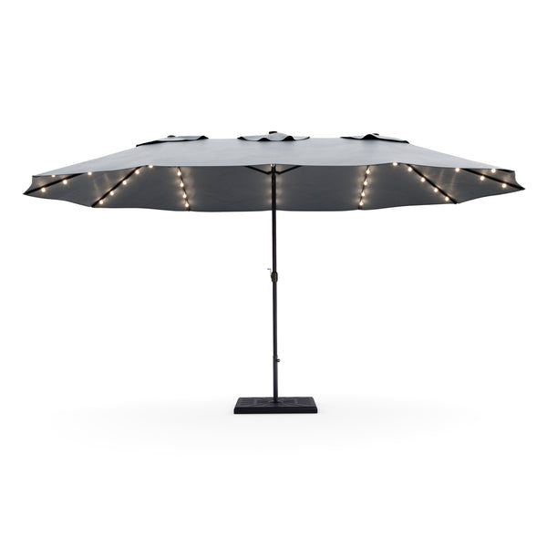 Doppel-Sonnenschirm OZE mit LED 460 x 270 cm anthrazit
