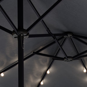 Doppel-Sonnenschirm OZE mit LED 460 x 270 cm anthrazit