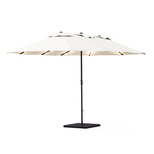 Doppel-Sonnenschirm OZE mit LED 460 x 270 cm weiss
