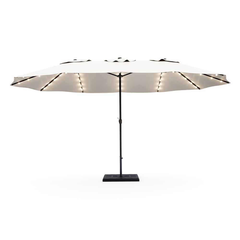 Ombrellone doppio OZE con LED 460 x 270 cm bianco