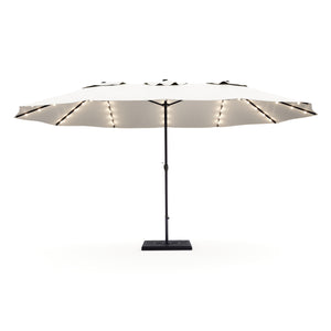 Doppel-Sonnenschirm OZE mit LED 460 x 270 cm weiss