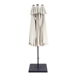 Doppel-Sonnenschirm OZE mit LED 460 x 270 cm weiss