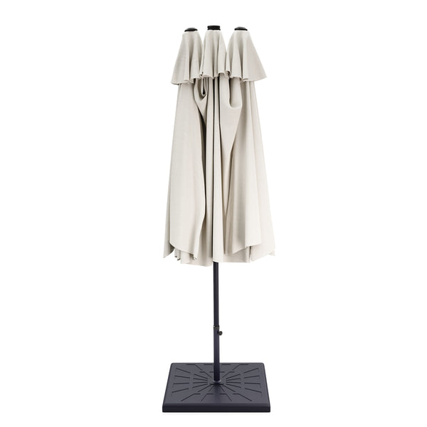 Doppel-Sonnenschirm OZE mit LED 460 x 270 cm weiss