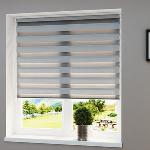 Store enrouleur double gris 120 x 100 cm