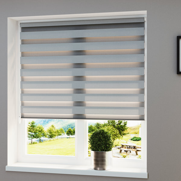Store enrouleur double gris 120 x 100 cm