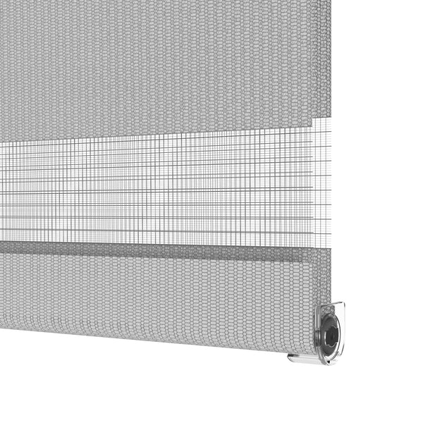 Store enrouleur double gris 120 x 100 cm